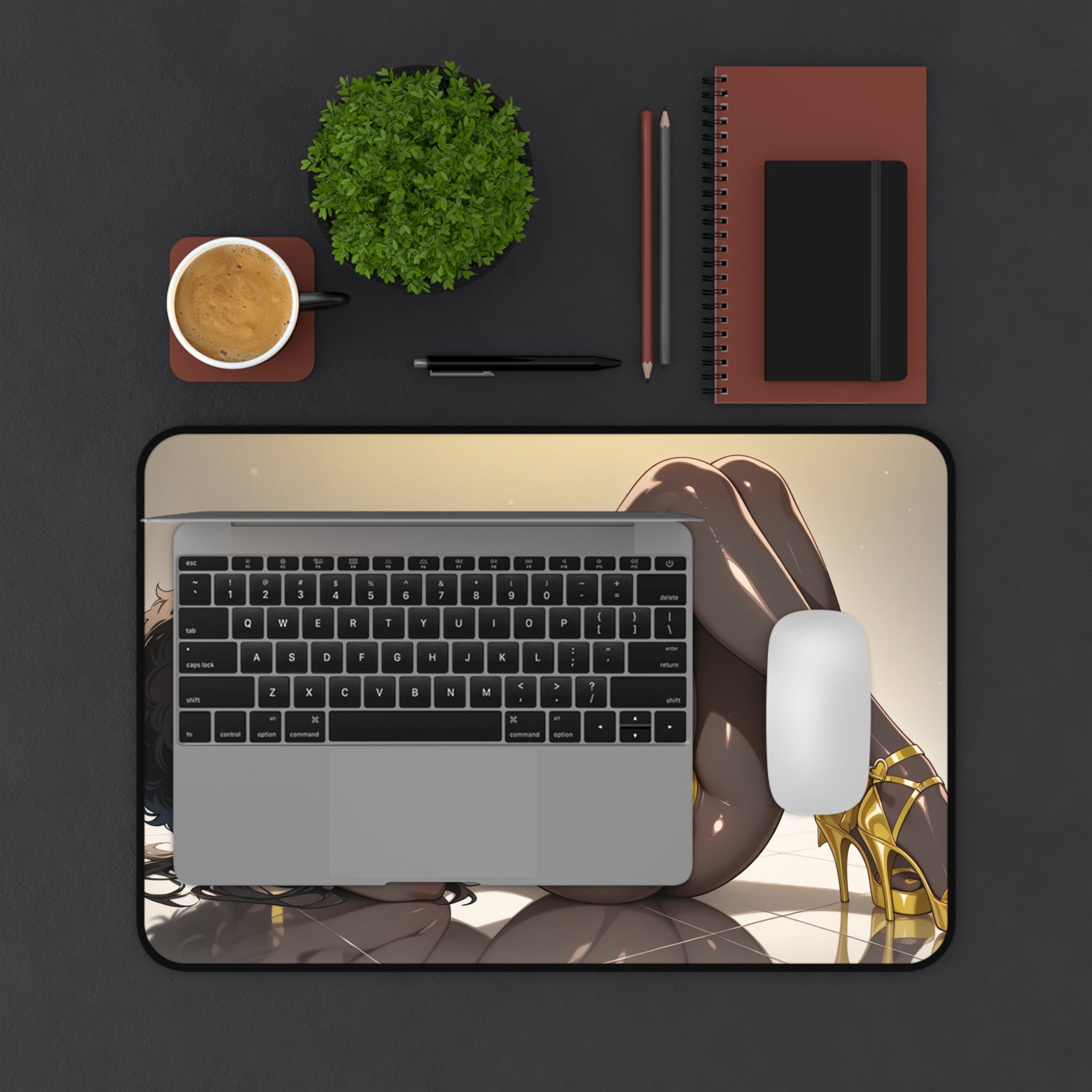 Anime Waifu Desk Mat Gaming Mouse Pad, Non-Slip Neoprene Desk Pad Gift for Gamers & Otaku