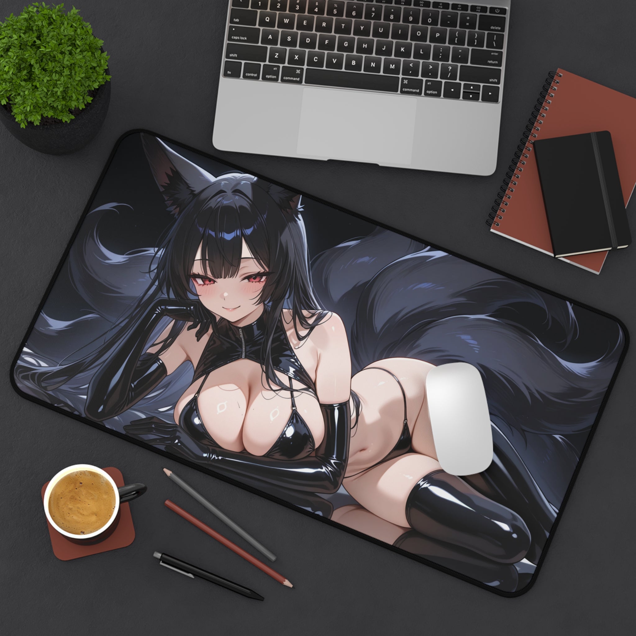 Kitsune Desk Mat, Mouse Pad with Vibrant Print for Gaming, Work & Creative Setups