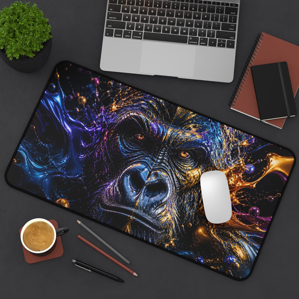 Gorilla Nebula Desk Mat — Cosmic Ape Gaming Mouse Pad