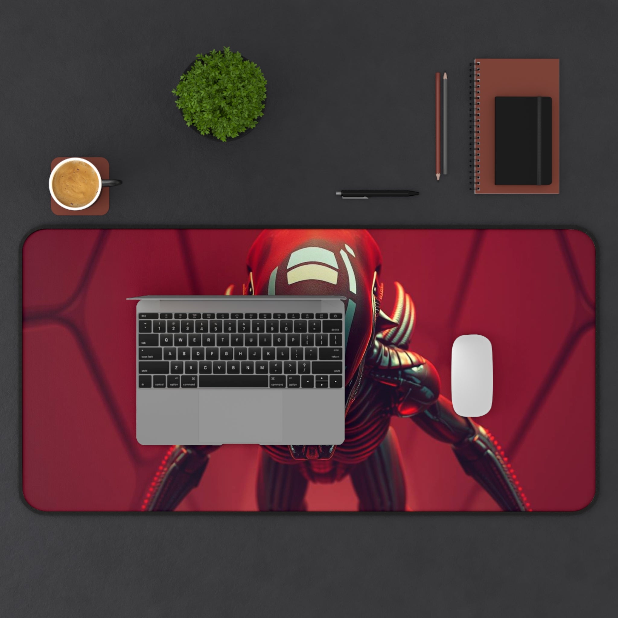 Alien Xenomorph Desk Mat, Sci-Fi Extra Mouse Pad, Unique Keyboard Mat