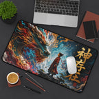 Mythic Dragon Mouse Pad — "God Exists" Asian Fantasy Desk Mat