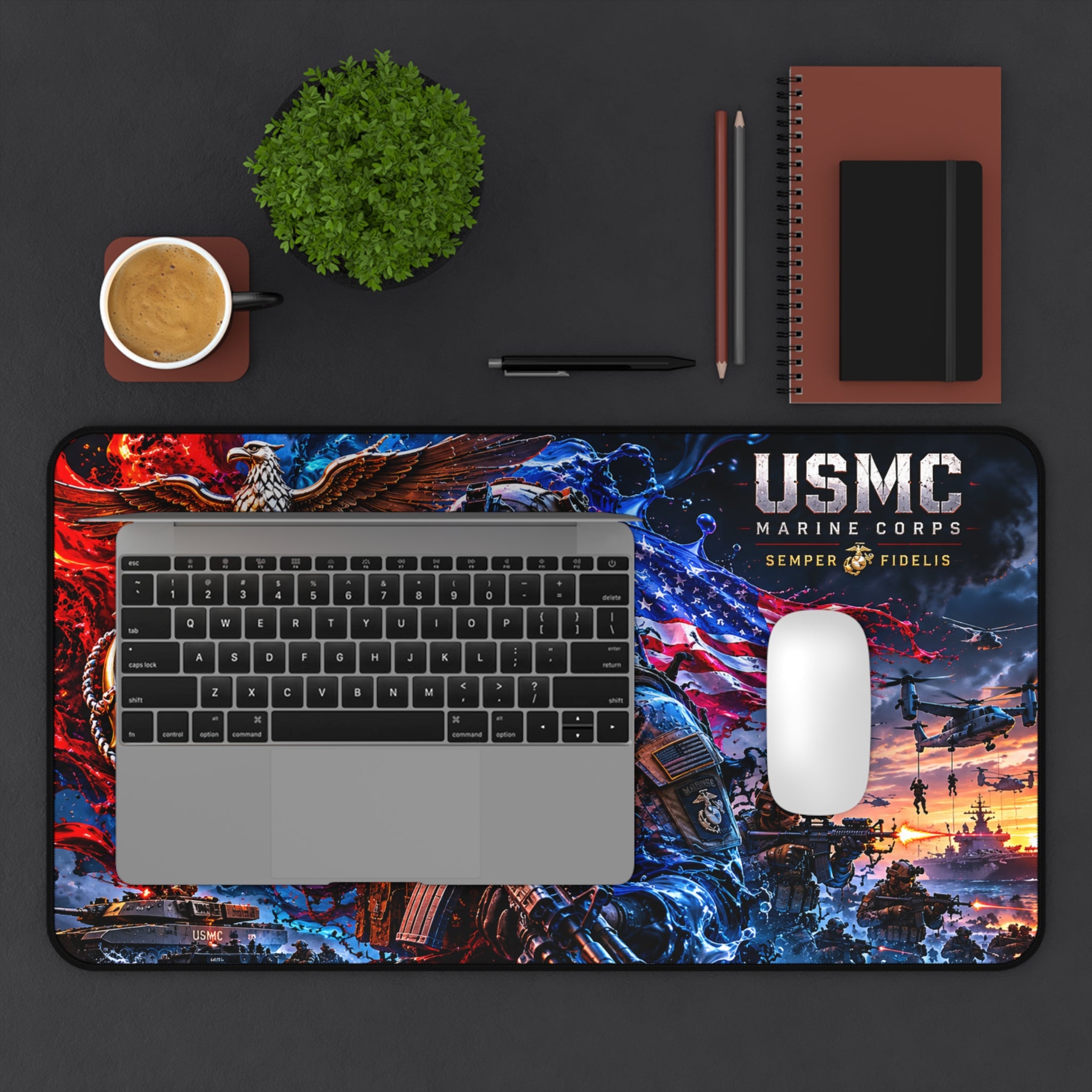 USMC Marine Corps Desk Mat — Semper Fidelis Mouse Pad