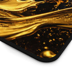 Black Panther Desk Mat — Black & Gold Cosmic Cat Gaming Mouse Pad