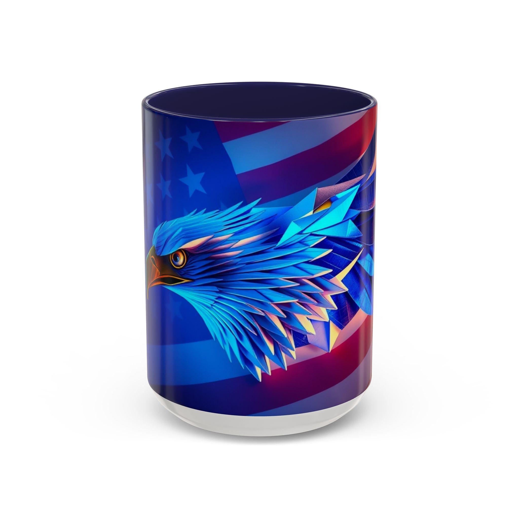 Patriotic Eagle & Flag Coffee Mug, American Coffee Tea Cup, American Kitchen Decor