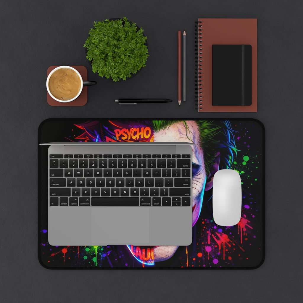 Joker Desk Mat, Gaming Mouse Pad, Villain Clown Play Mat with Vibrant Print