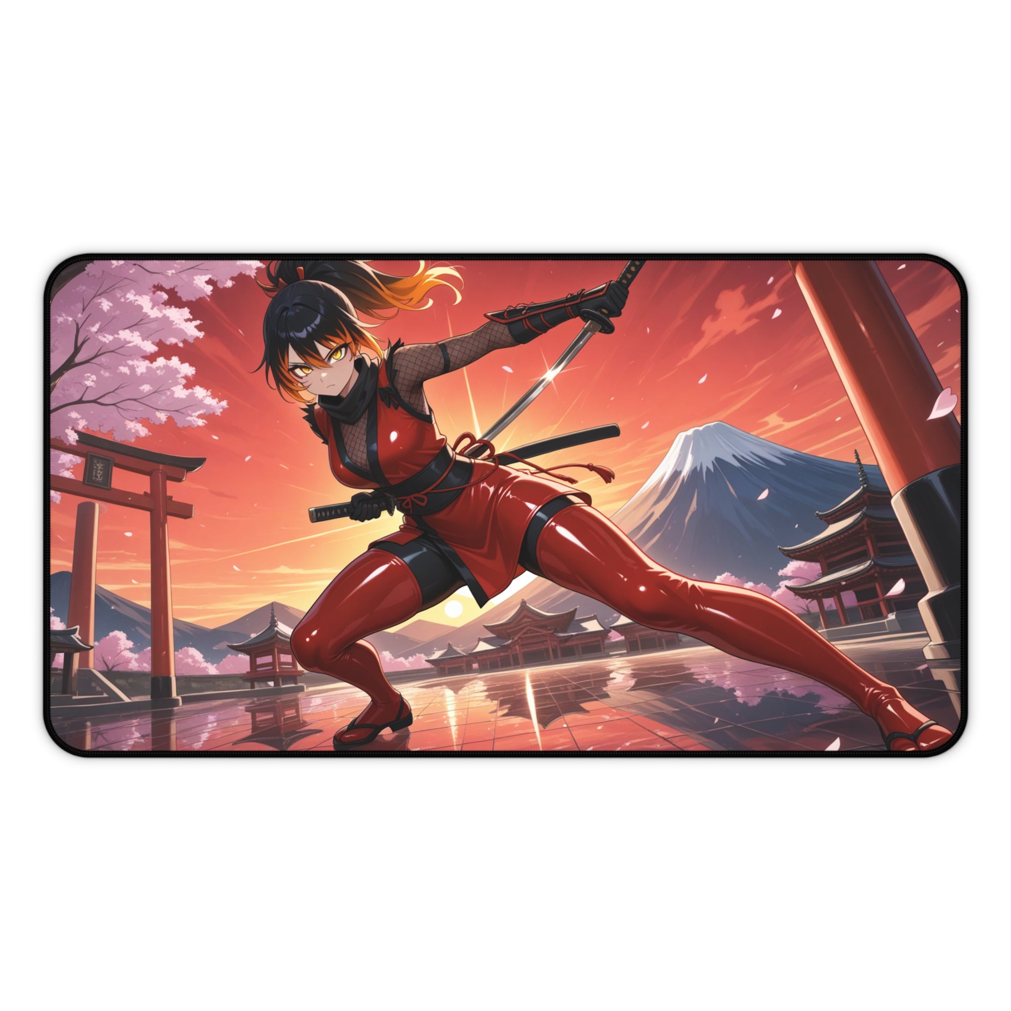 Anime Ninja Warrior Desk Mat, Anime Gaming Mouse Pad for Gamers & Otaku