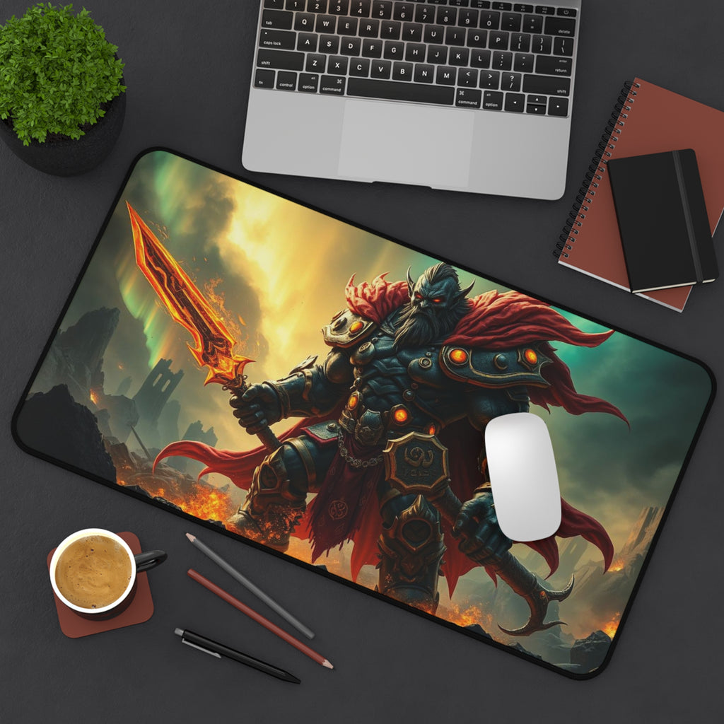 Epic Warrior Desk Mat Aethron, Non-Slip Neoprene Gaming & Work Surface with Vibrant Colors