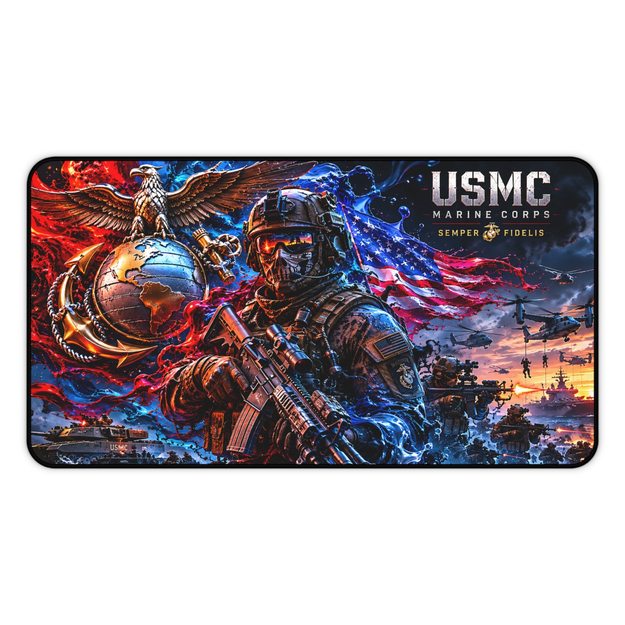USMC Marine Corps Desk Mat — Semper Fidelis Mouse Pad