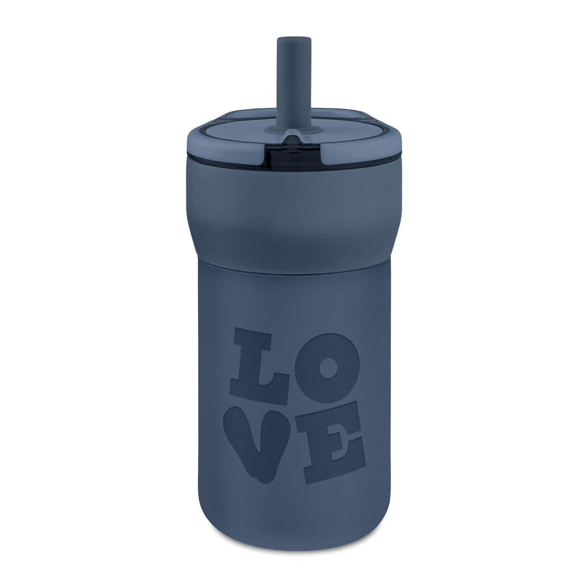 Kids 12oz Leakproof Straw Tumbler — Engraved "LOVE" Design (Spill‑Proof, BPA‑Free)