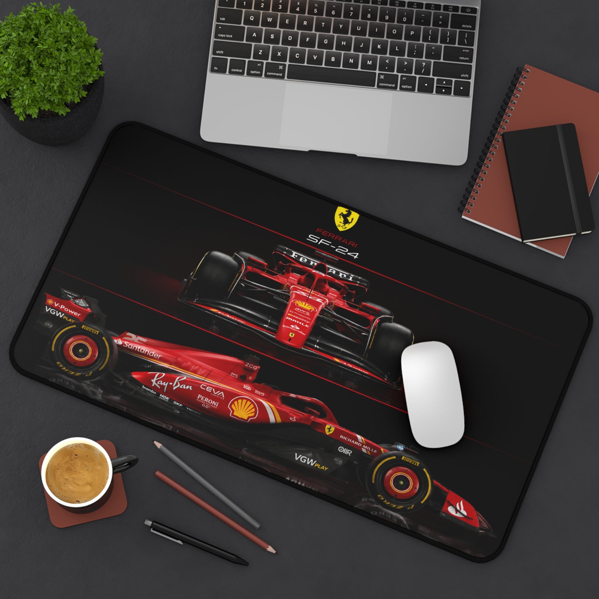 Ferrari SF-24 Formula One Desk Mat — F1 Race Car Mouse Pad