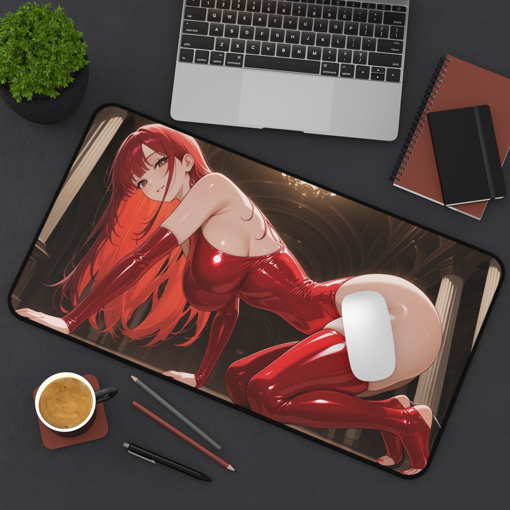 Anime Waifu Mouse Pad, Gaming Desk Mat, Desk Pad Gift for Gamers & Otaku