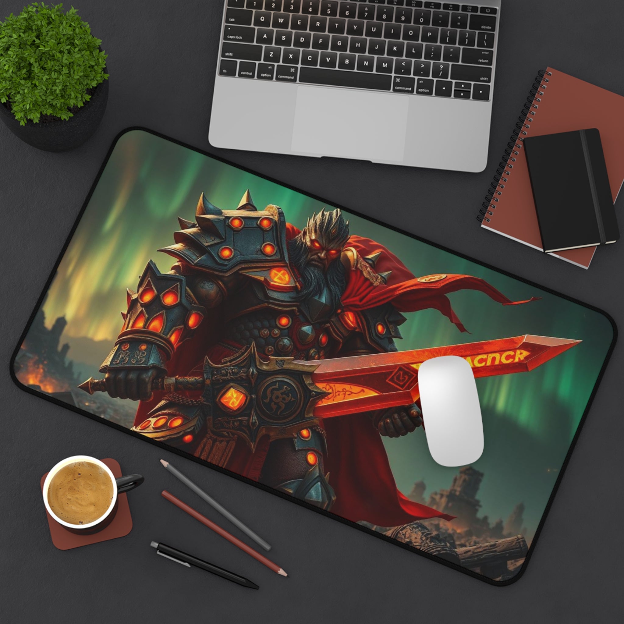 Epic Warrior Skeldr Desk Mat, Non-Slip Neoprene Gaming & Office Mouse Pad with Vibrant Print