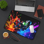 Spiderman vs Venom Desk Mat, Epic Paint Splash Design for Gamers & Fans