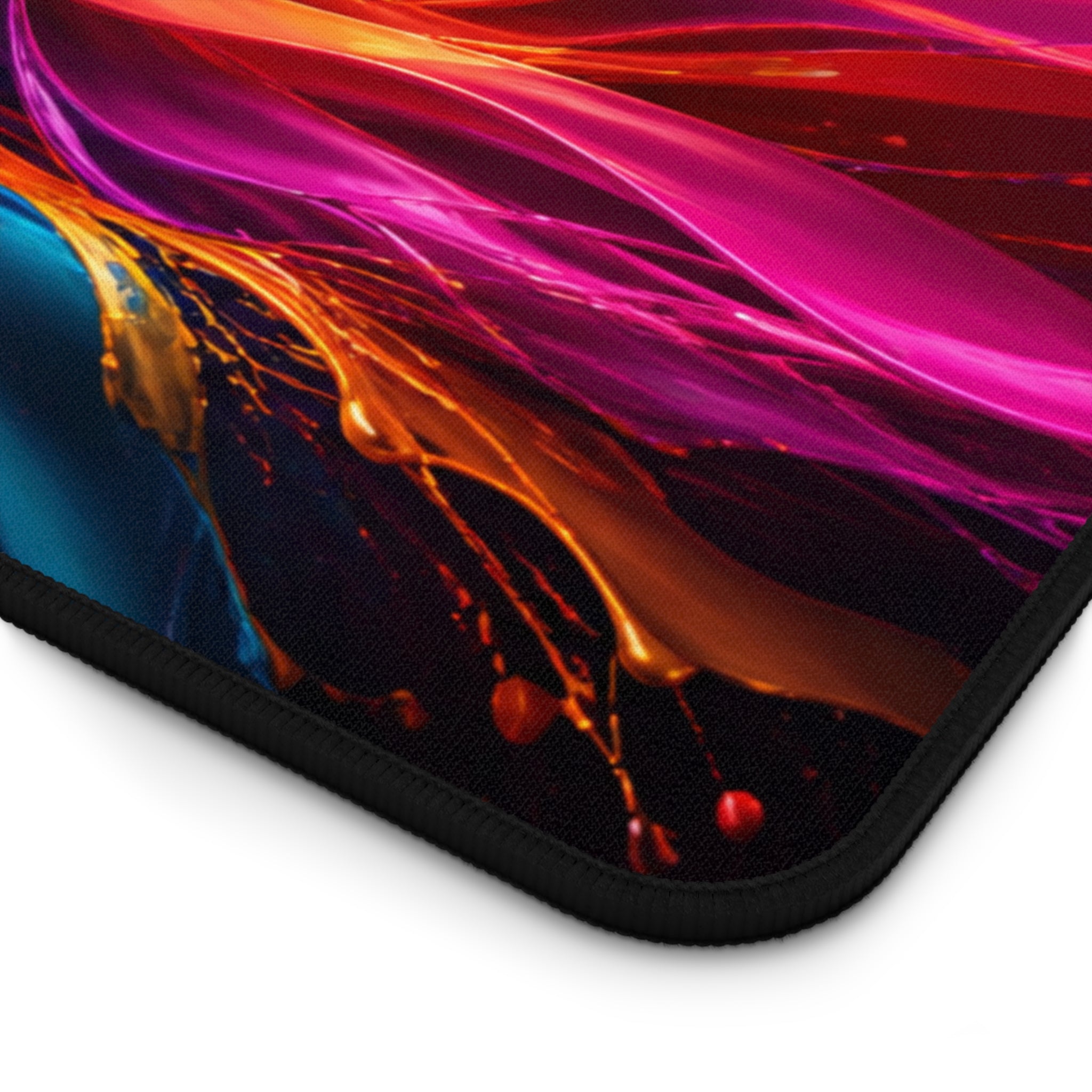 Abstract Color Splash Desk Mat — Vibrant Gaming & Office Mouse Pad