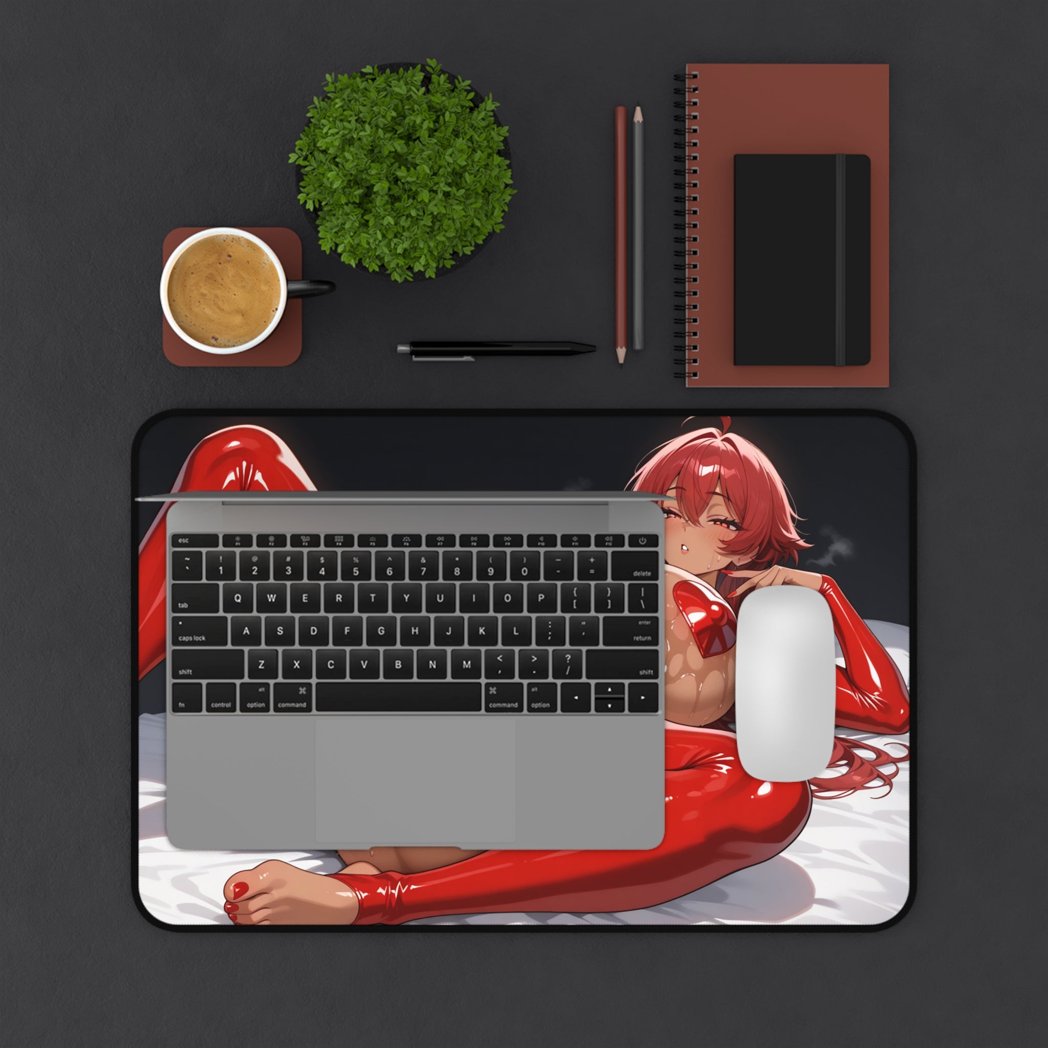 Anime Waifu Desk Mat Gaming Mouse Pad, Non-Slip Neoprene Desk Pad Gift for Gamers & Otaku