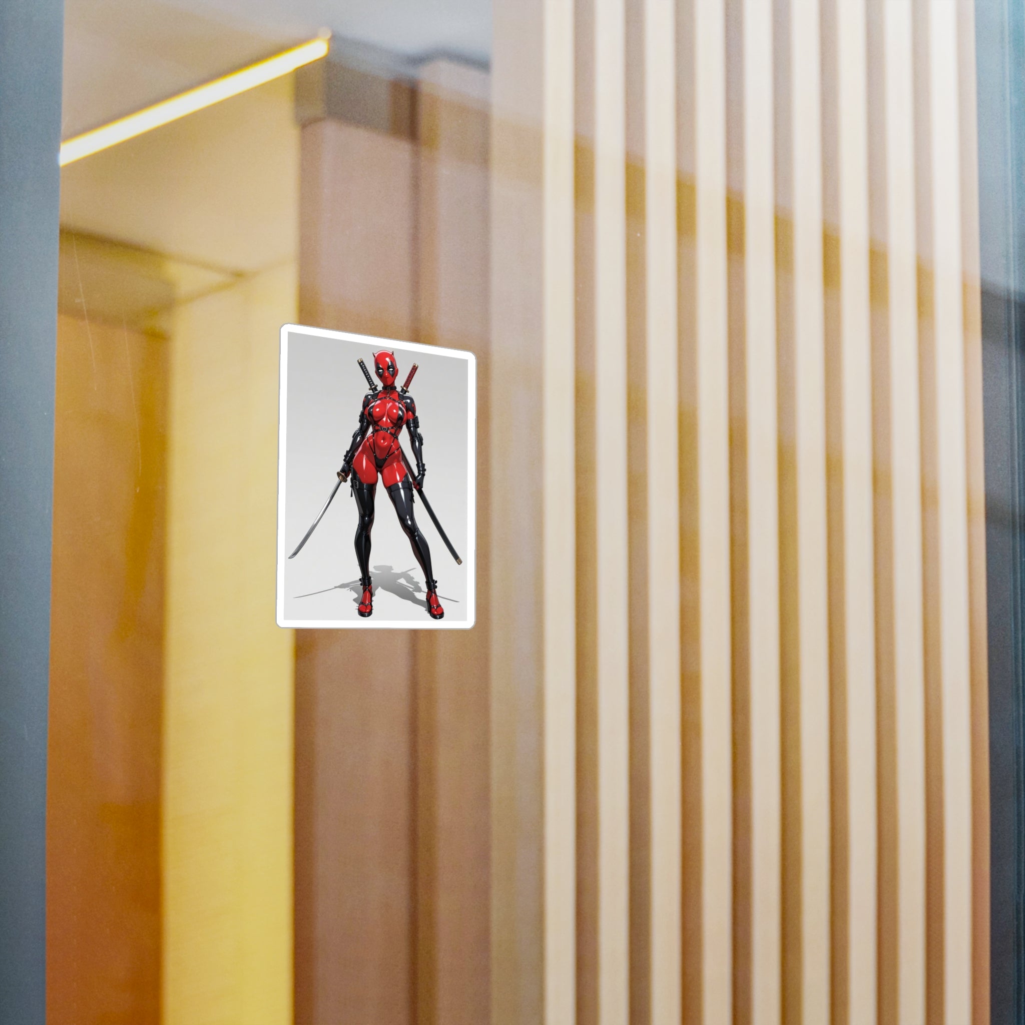 Anime Lady DeadPool Vinyl Sticker - Female Swordswoman Kiss-Cut Decal