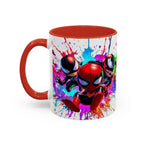 Spiderman and Venom Mug, Vibrant Ceramic Coffee Cup with Colorful Interior