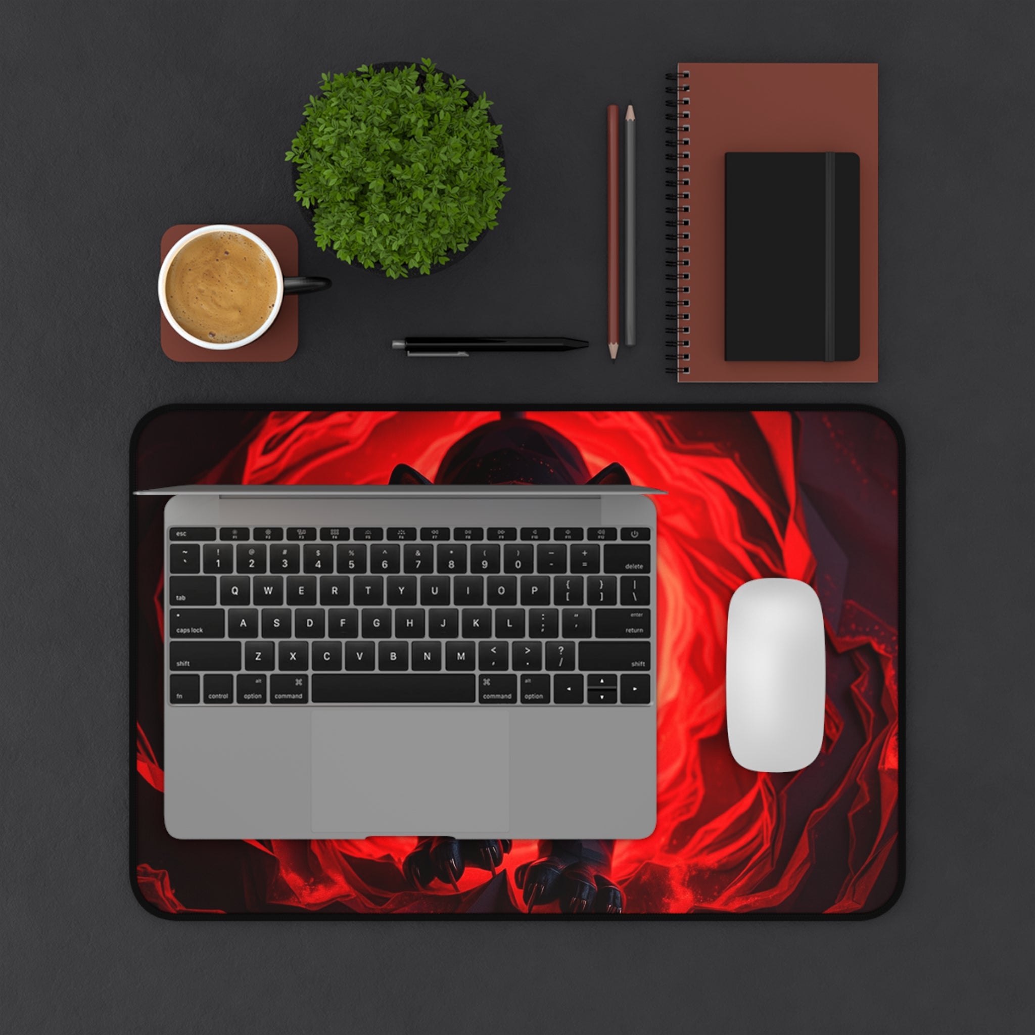 Red-Eyed Black Panther Desk Mat, Animal Mouse Pad