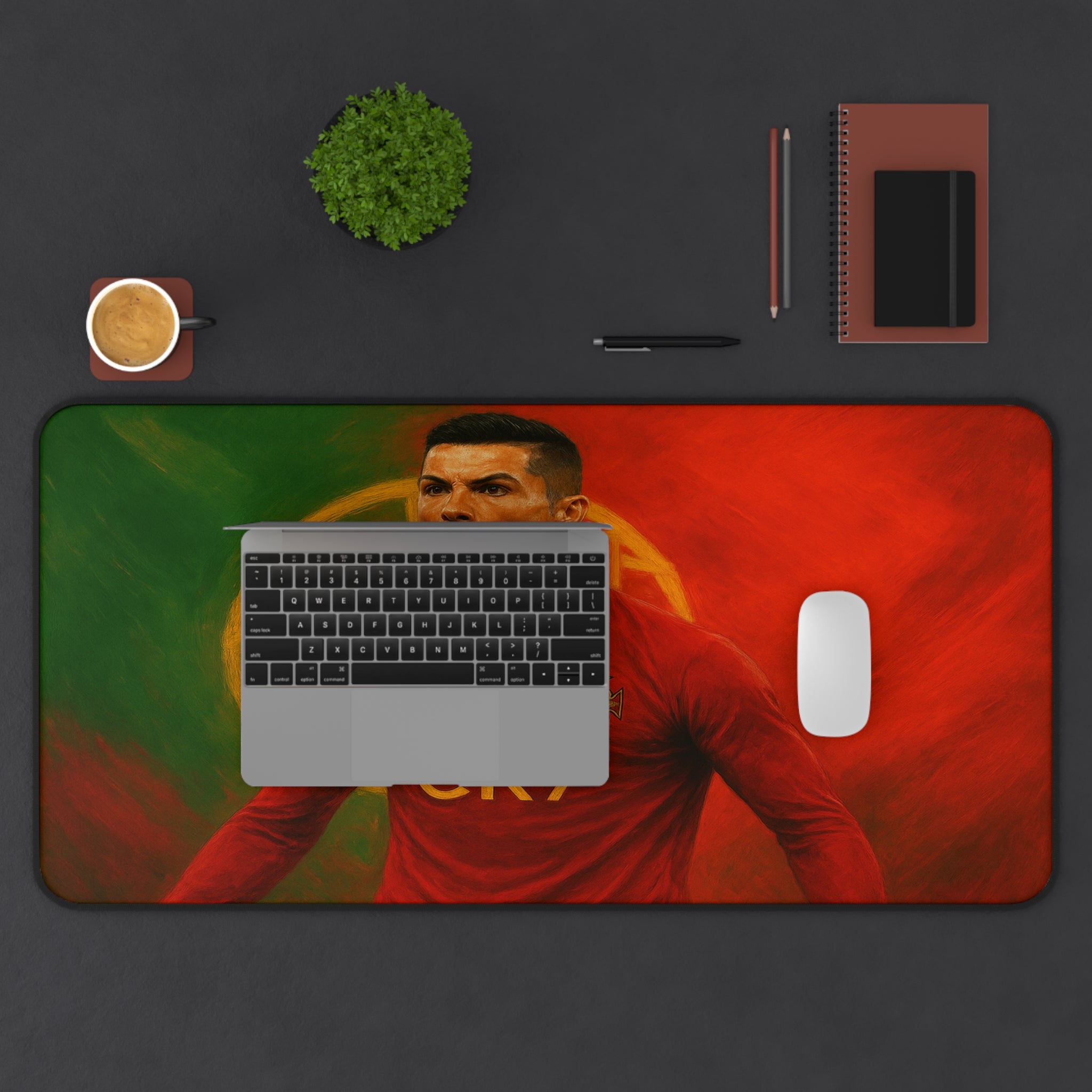 Cristiano Ronaldo Desk Mat, Vibrant, Durable, Non-Slip Surface for Work & Gaming