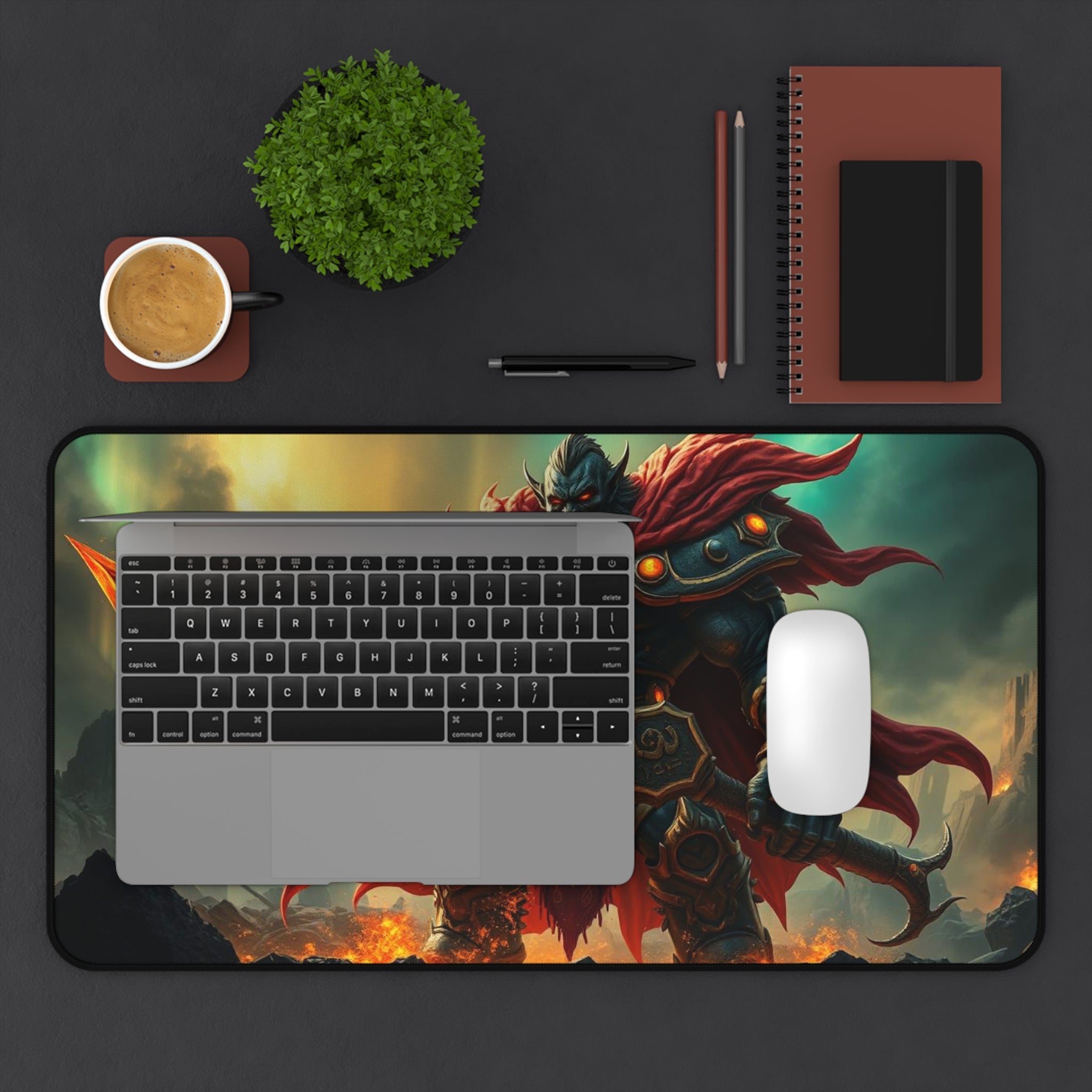 Epic Warrior Desk Mat Aethron, Non-Slip Neoprene Gaming & Work Surface with Vibrant Colors