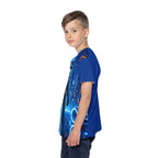 Tron Cybersuit Boy Kids Jersey, Futuristic Gamer Shirt with Tron-Inspired Cyber Graphic
