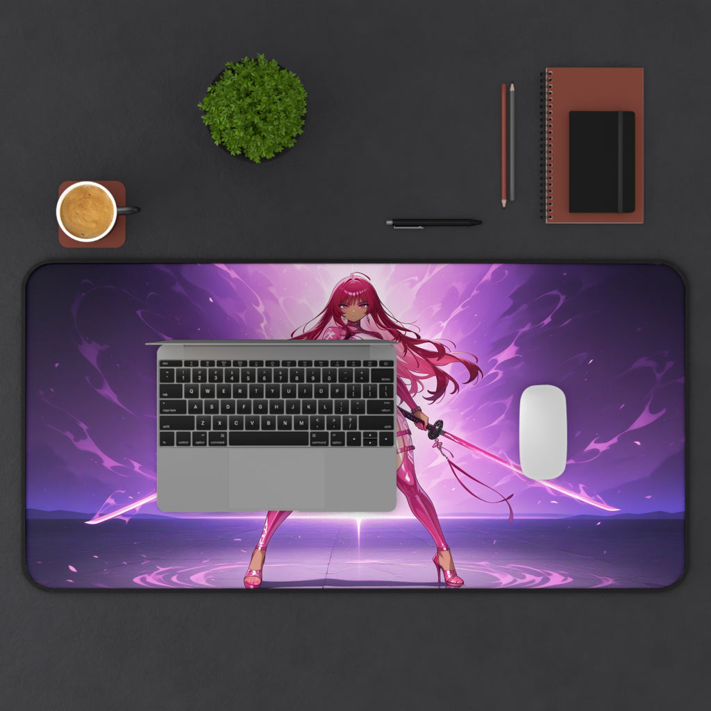 Anime Waifu Warrior Desk Mat, Gaming Mouse Pad