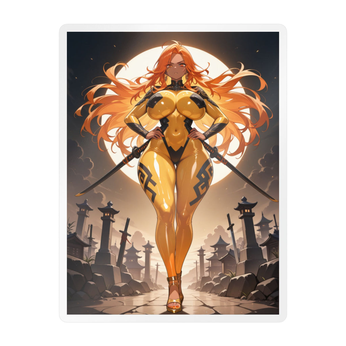 Anime Girl Warrior Sticker — Fierce Waifu -  Swordmistress Vinyl Decal