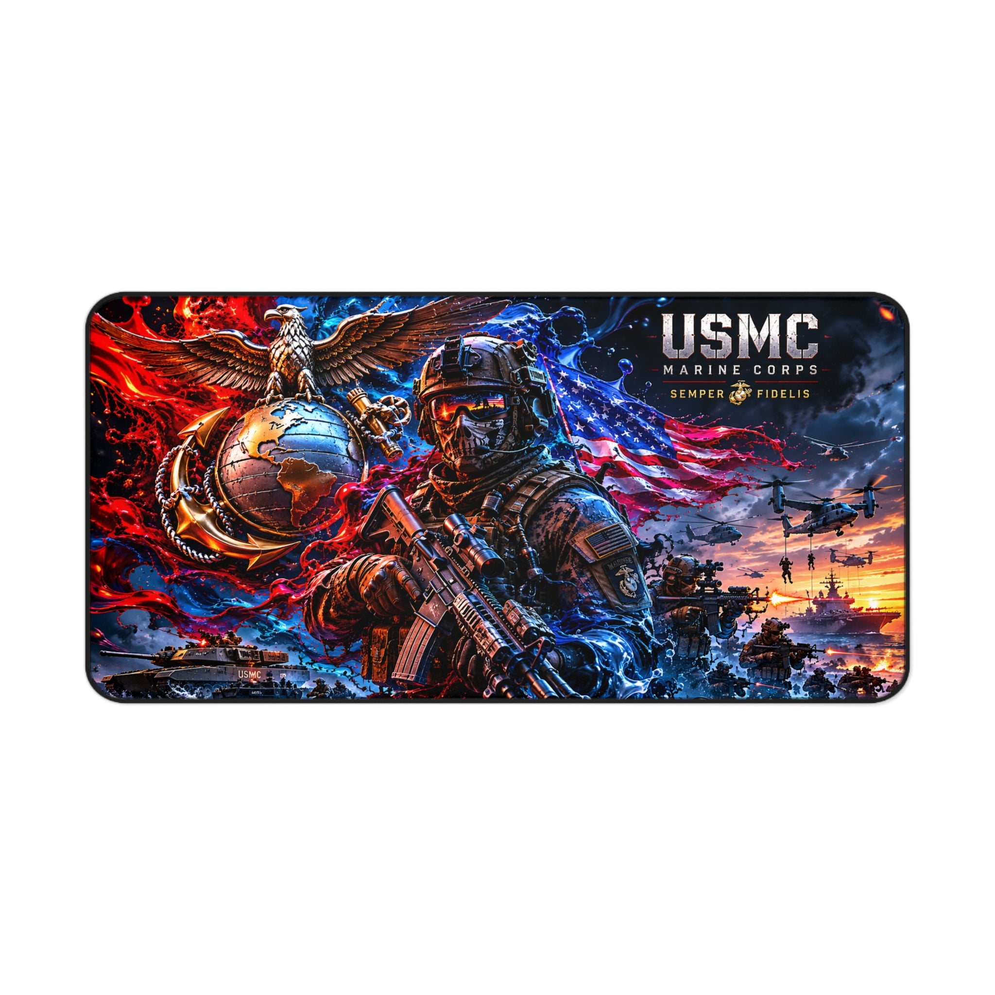 USMC Marine Corps Desk Mat — Semper Fidelis Mouse Pad