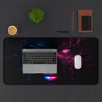 Neon cyborg in the shadows Desk Mat, XL Mousepad Non-slip for Gaming & Office