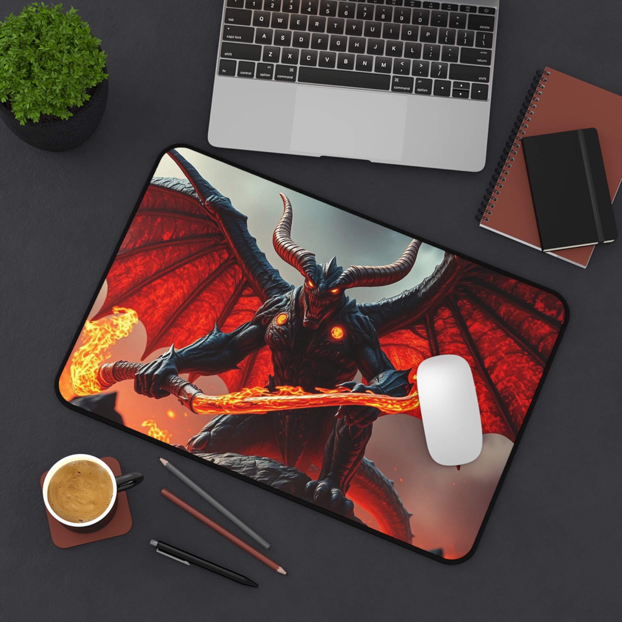 Demon Desk Mat, Premium Gaming Mouse Pad and Desk Decor