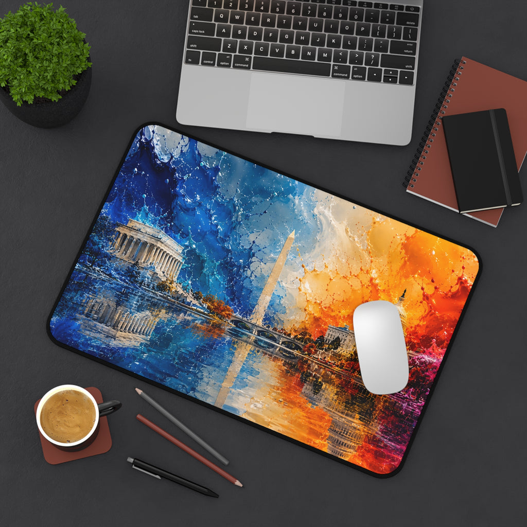 Washington D.C. Skyline Desk Mat — Colorful Capitol & Monument Mouse Pad