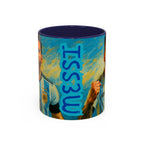 Messi Ceramic Mug , Vibrant Ceramic Coffee Cup with Colorful Interior