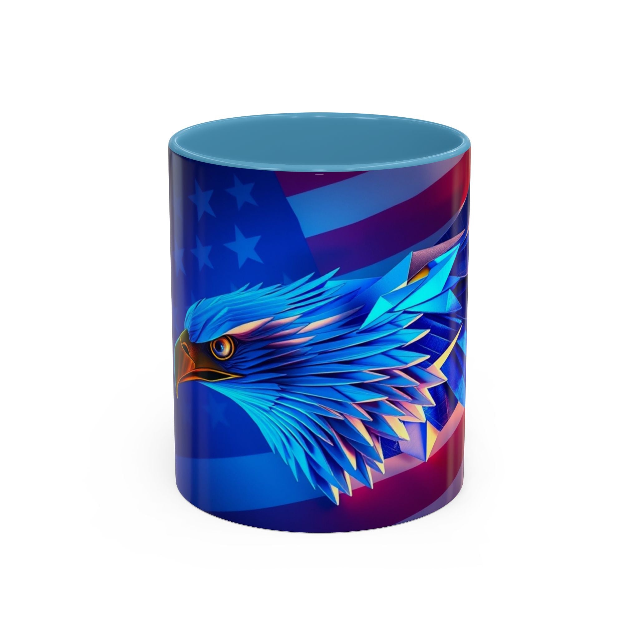 Patriotic Eagle & Flag Coffee Mug, American Coffee Tea Cup, American Kitchen Decor