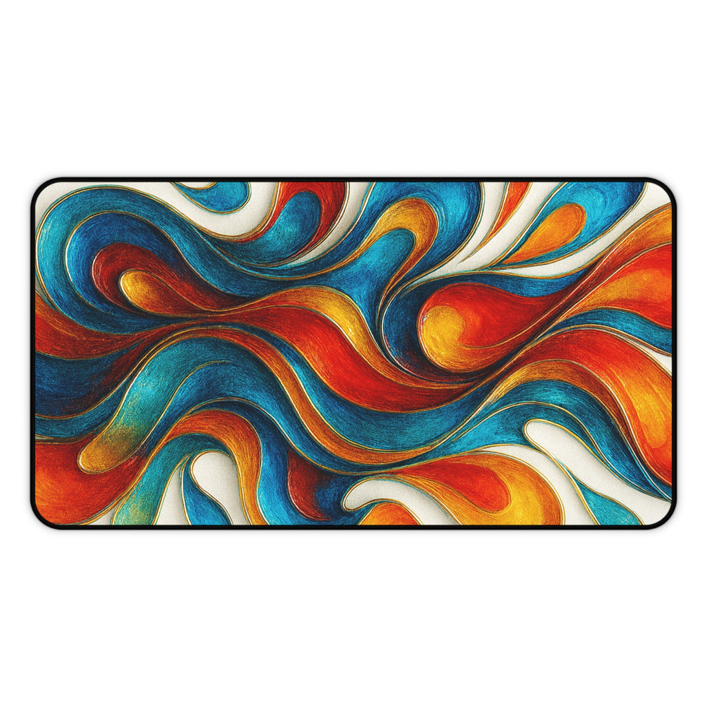 Abstract Colorful Mouse Pad, Vibrant Desk Mat, Modern Desk Pad for Home and Office