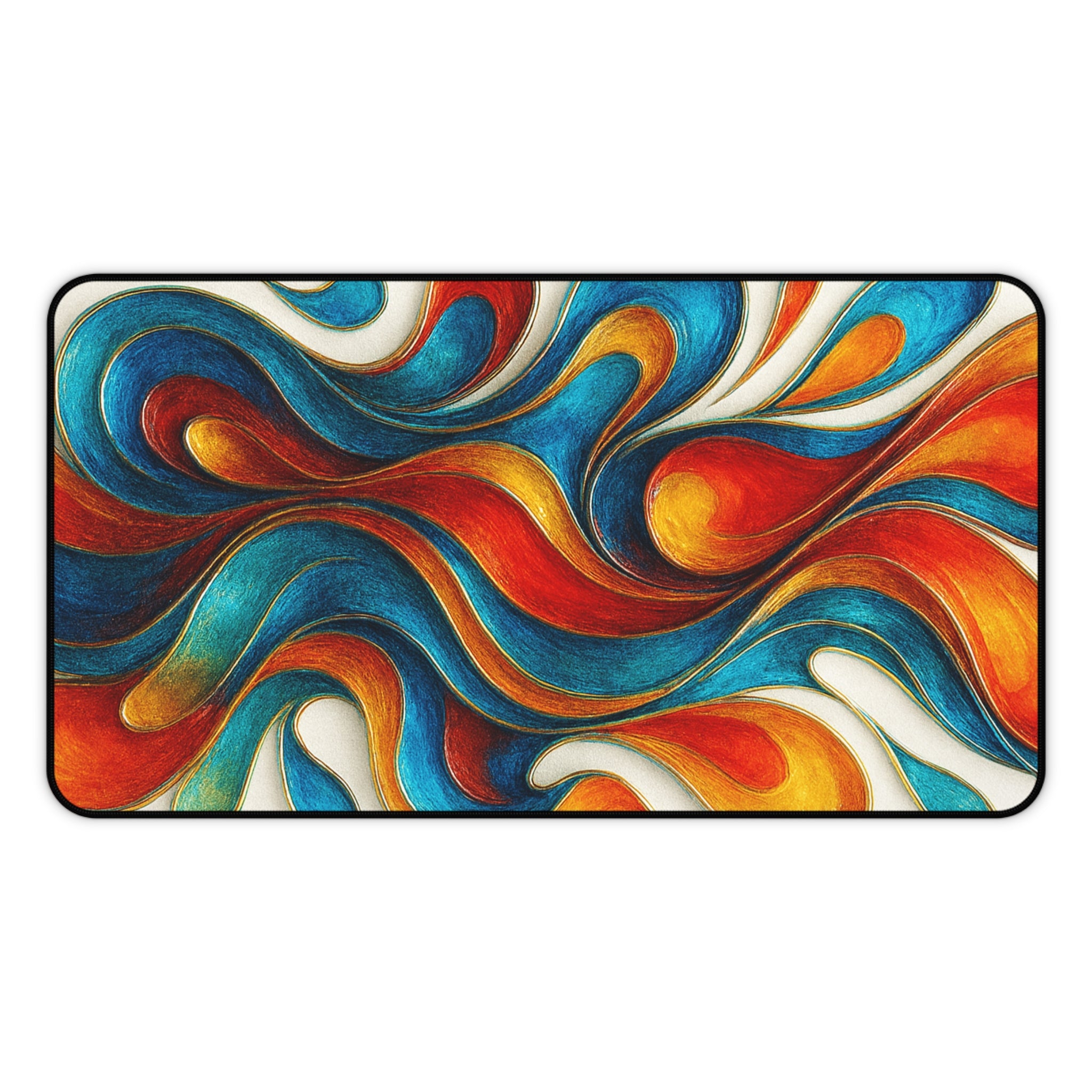 Abstract Colorful Mouse Pad, Vibrant Desk Mat, Modern Desk Pad for Home and Office