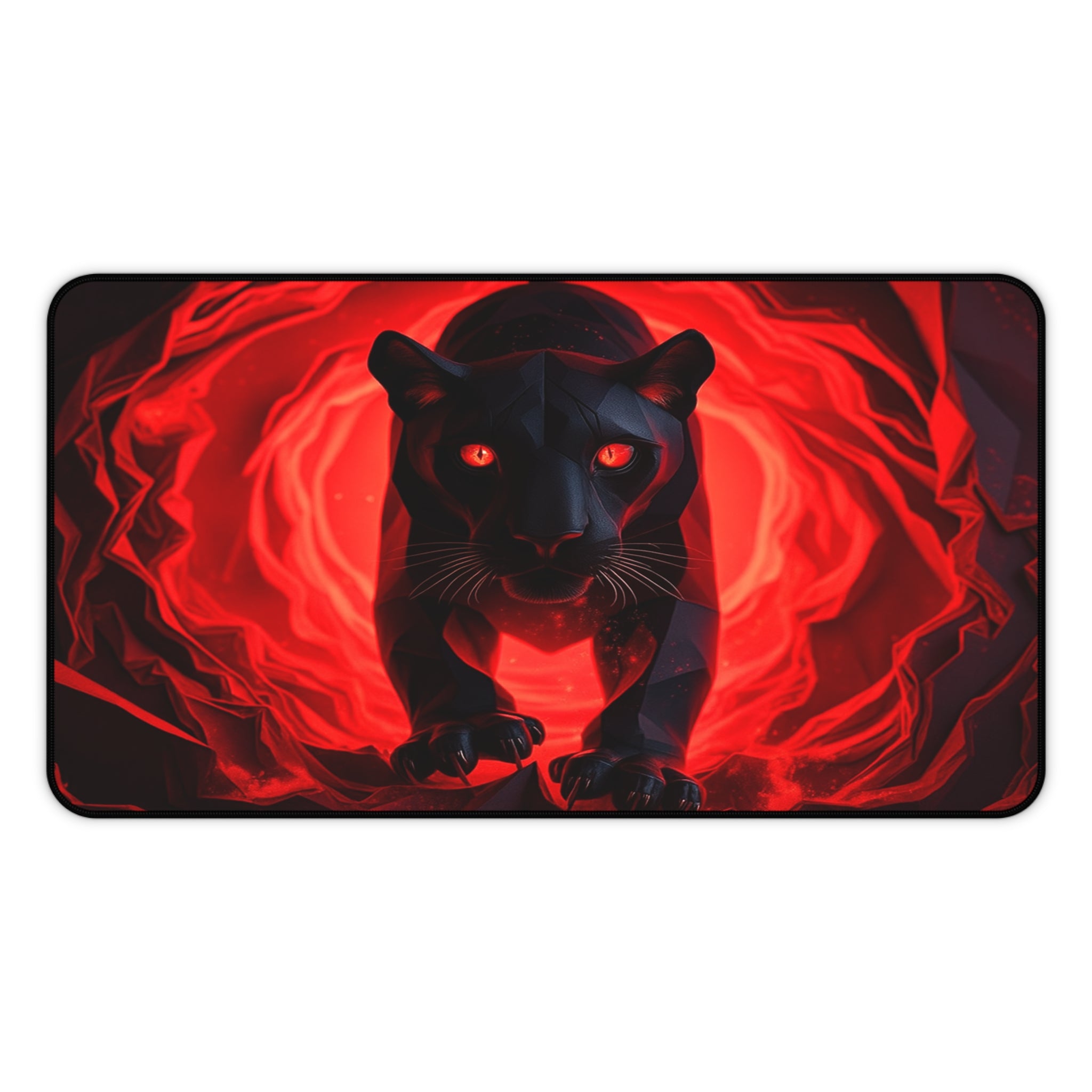 Red-Eyed Black Panther Desk Mat, Animal Mouse Pad