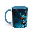 Galactic Cats Mug , Vibrant Ceramic Coffee Cup with Colorful Interior