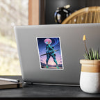 Anime Girl Warrior Vinyl Sticker - Female Swordswoman Kiss-Cut Decal