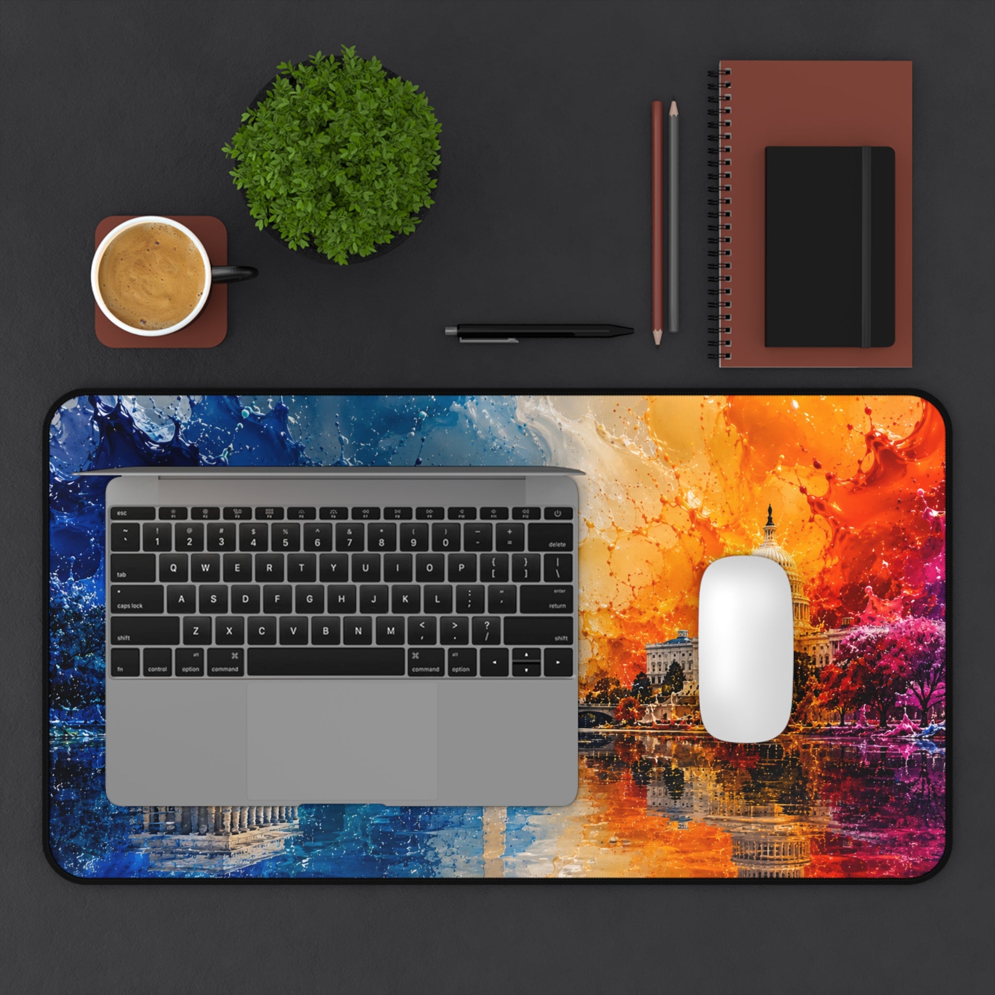 Washington D.C. Skyline Desk Mat — Colorful Capitol & Monument Mouse Pad