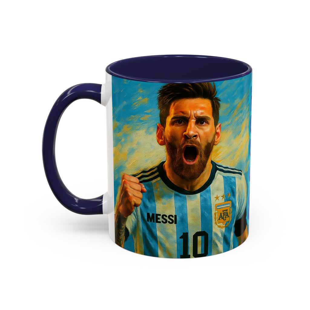 Messi Ceramic Mug , Vibrant Ceramic Coffee Cup with Colorful Interior