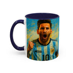 Messi Ceramic Mug , Vibrant Ceramic Coffee Cup with Colorful Interior