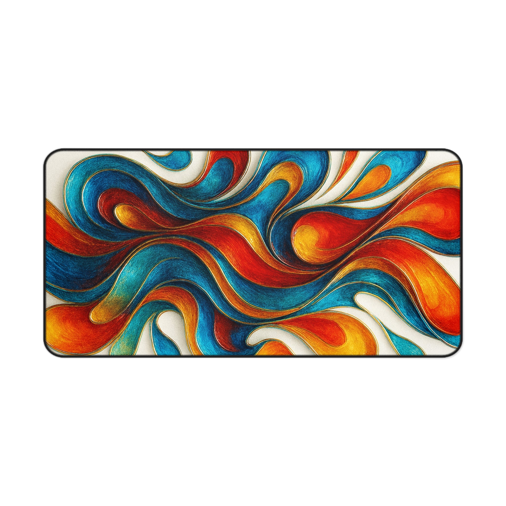 Abstract Colorful Mouse Pad, Vibrant Desk Mat, Modern Desk Pad for Home and Office