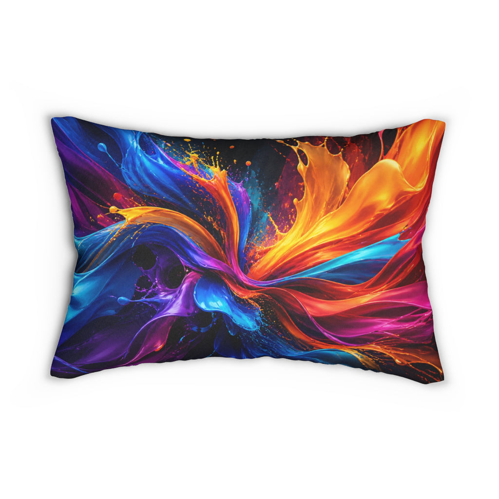 Abstract Color Burst Lumbar Pillow