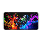 Spiderman vs Venom Desk Mat, Epic Paint Splash Design for Gamers & Fans