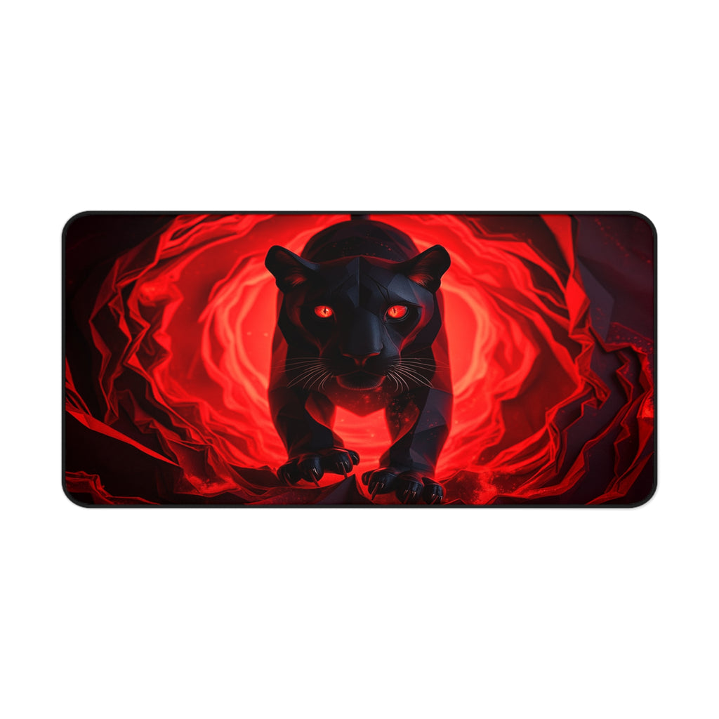 Red-Eyed Black Panther Desk Mat, Animal Mouse Pad
