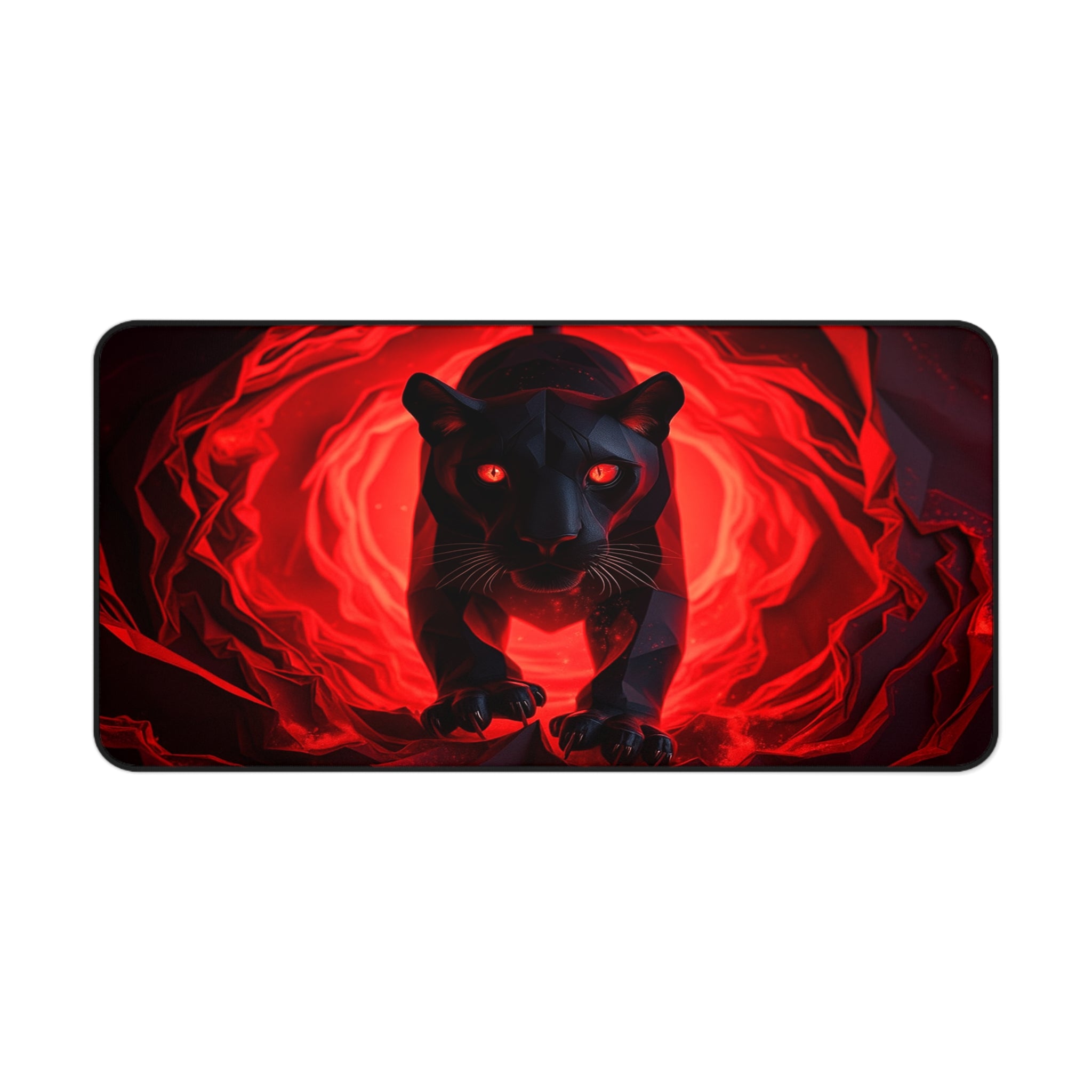 Red-Eyed Black Panther Desk Mat, Animal Mouse Pad