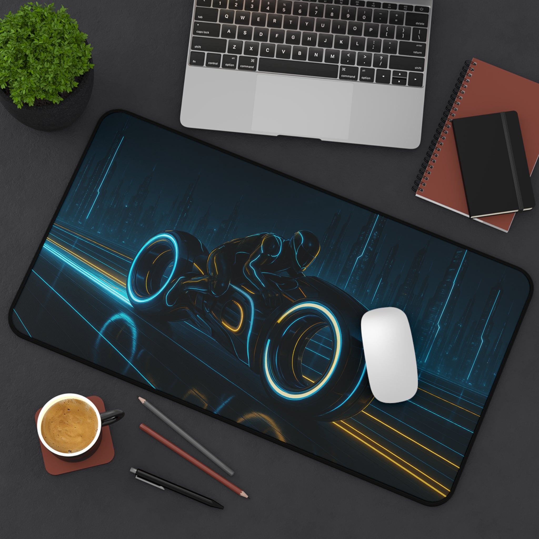 Tron Gaming Desk Pad - Tron Gaming Desk Mat - Tron Gaming Mouse Pad - Tron Legacy Style