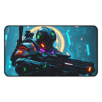 Futuristic Warrior Gaming Desk Mat, Premium Mouse Pad