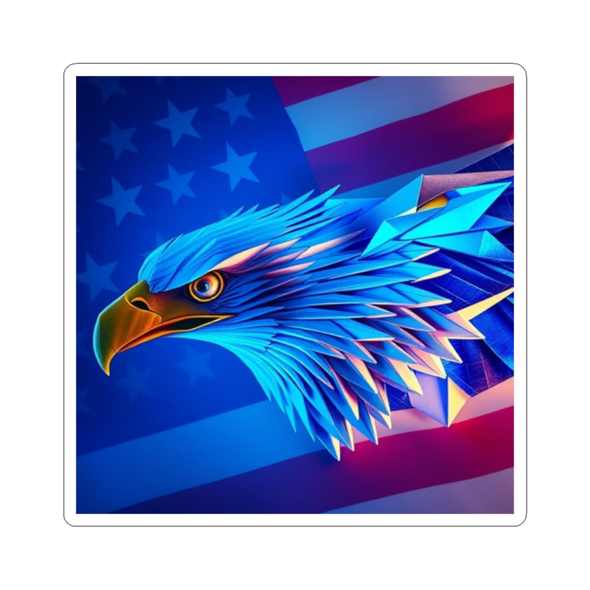 Bold Eagle Kiss-Cut Stickers | American Eagle Laptop Decor