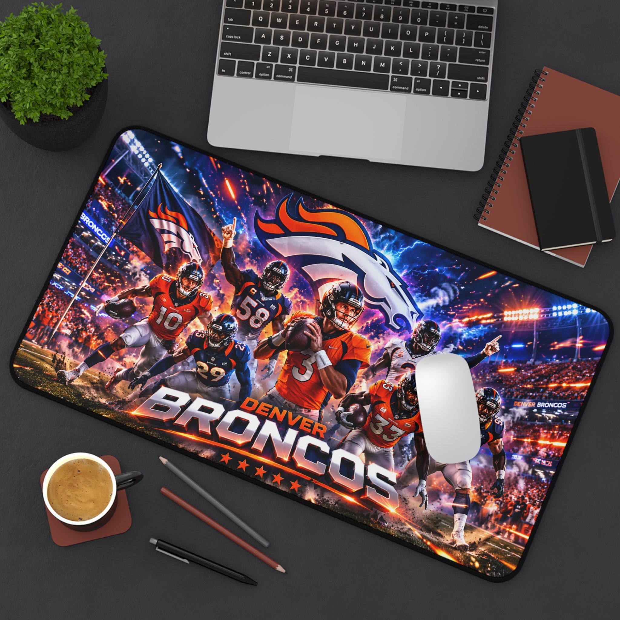 Denver Broncos Gaming Desk Mat — NFL Broncos Mouse Pad